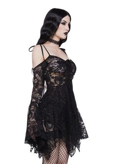 Fairycore Fashion, Current Mood Clothing, Handkerchief Dress, Goth Dress, Fairy Fashion, Alt Fashion, Lace Dress Black, Current Mood, Fairy Dress