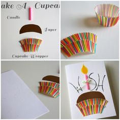 the instructions for making cupcakes with colored paper