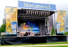 the stage is set up for an outdoor concert