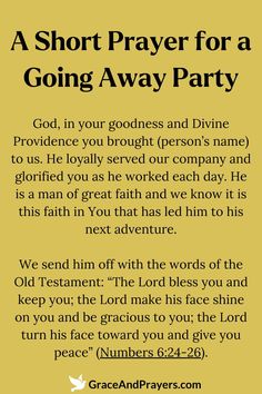 In the spirit of farewell and new beginnings, let's pause for a moment of prayer, entrusting our friend's path to God's loving care.  We pray for joy, peace, and prosperity on their journey, celebrating the memories shared and the adventures that await.  Find solace and inspiration at Grace and Prayers, where every going away party is blessed with words of love and prayers for the future. Prayers For Saying Goodbye, Pastor Farewell Quotes, Farewell Quotes For Neighbors, Welcome Speech For Farewell, Speech For Farewell Party, Love And Prayers