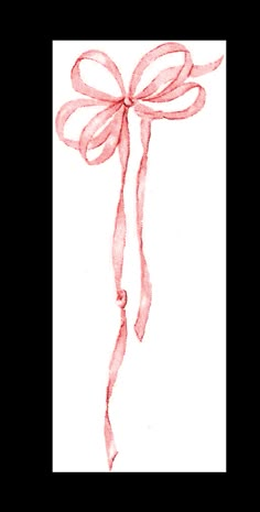 a drawing of a pink ribbon tied to a white pole with a bow on it