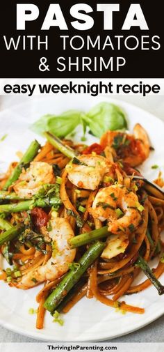 pasta with shrimp and asparagus is an easy weeknight dinner that's ready in less than 30 minutes