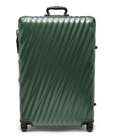 Striking from every angle, this case boasts a modern silhouette with iconic, fluid-looking contours. The durable aluminum construction is ready for longer business and leisure trips or group packing. Trip Packing, Travel Products, Travel Packing, Tech Accessories, Forest Green, Wallets, Forest, Texture, Green