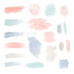 various pastel paint strokes on white paper