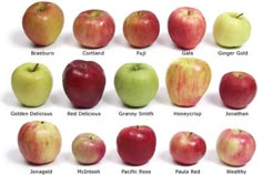 an iphone screen showing different types of apples