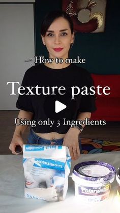 a woman is making texture paste using only 3 ingredients