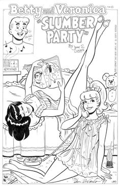 an adult coloring book with the title betty and veronika's summer party