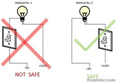 two light switches are connected to one another and the other is not safe for them