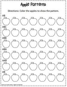 an apple pattern worksheet for students