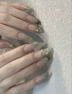 Dewy Nails, Ulzzang Nails, Asian Nails, Hippie Nails, Punk Nails, Blush Nails, Cute Gel Nails, Bling Acrylic Nails