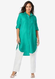 Linen Mega Tunic Plus Size Linen, Linen Shorts Women, Thermal Sweater, Tunic Pattern, Womens Scrubs, Linen Tunic, Ladies Of London, Swimsuits For All, Sporty Look