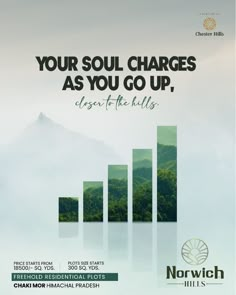 a poster with the words your soul charges as you go up