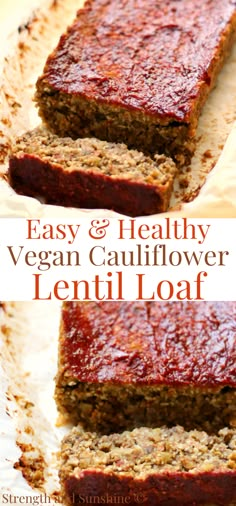 easy and healthy vegan cauliflower lentil loaf is the perfect way to start your day off right now