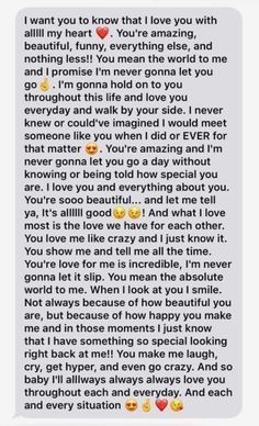 the text message that someone wrote to her about being in love with him and his girlfriend