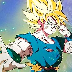 the young gohan is in action with his hands up to his ears and eyes wide open