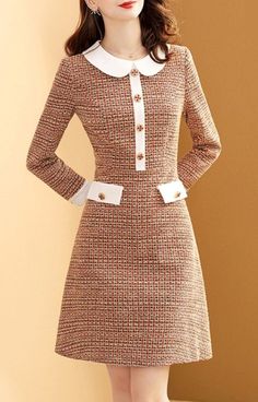 Red and white tweed wool midi dress with long sleeves. Perfect for spring and winter to keep you warm. Korean fashion elegant dressy classy style for women and lady. Tight fit. Tweed Midi Dress, Red White Dress, Korean Fashion Elegant, Red And White Dress, White Tweed, Semi Formal Dresses, Elegant Ladies, Classy Style, Affordable Dresses