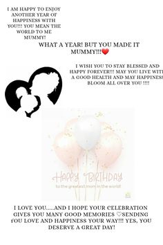 a birthday card with balloons and the words i am happy to enjoy another year of you