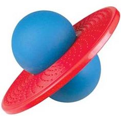 two blue and red balls are on top of each other in the shape of an object