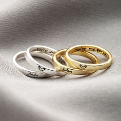 Discover the ultimate symbol of love and connection with our exquisite Engraved "You're My Person" Ring, a customizable masterpiece that speaks the language of the heart. This Stackable Couple Ring is not just an accessory; it's a profound declaration of your unique bond, perfect for celebrating Valentine's Day or any anniversary. Crafted with precision and passion, this Heart Ring can be personalized with the name of your beloved, making it a one-of-a-kind treasure. The engraving "You're My Person" encapsulates the essence of your special relationship, a reminder of the deep connection and understanding you share. The design of this ring is both elegant and versatile, making it an ideal choice for stacking with other rings or standing alone as a statement piece. It's a thoughtful and roma Relationship Rings, Claddagh Ring, Name Rings, Couple Rings, Personalized Couple, Romantic Gift, Love Symbols, Stackable Rings, Statement Pieces