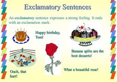 an explanatory sentence expresses a strong feeling it ends with an explanation mark