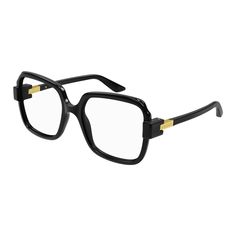 Gucci GG1433O 001 Black 55mm Square Eyeglasses, Cloth Bag, Gucci Accessories, Prescription Eyeglasses, Gucci Black, Eyeglasses For Women, Square Frames, Cleaning Cloth, Face Shapes