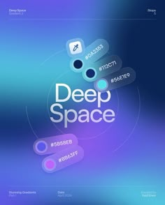 the deep space logo is displayed on a blue and purple background