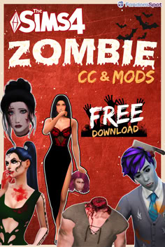 an image of a poster with zombies and women on it's face for free