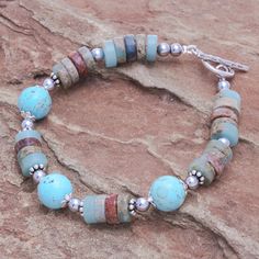 Inspiration Bracelets, Brown Jasper, Bracelet Inspiration, Beaded Necklace Designs, Pale Aqua, Turquoise Bead Bracelet, Open Sky, Basic Jewelry, Bracelet Design