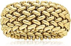 Ross-Simons Italian 14kt Yellow Gold Riso-Link Ring