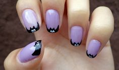 Nail Halloween, Halloween Nail Art Easy, Bat Nails, Nail Art Halloween, Holloween Nails, Halloween Nails Easy, Cute Halloween Nails, Holiday Nail Designs, Top Nail