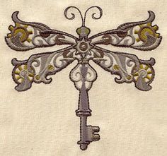 a cross stitch pattern with a key on it