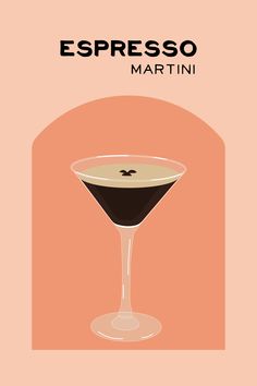 cocktail espresso martini retro illustration Espresso Martini Cartoon, Espresso Martini Illustration, Espresso Martini Print, Espresso Martini Painting, Vintage Cocktail Poster, Expresso Martinis, Martini Illustration, Espresso Martini Poster, Cocktail Painting