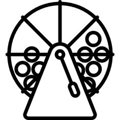 the wheel of fortune is shown in black and white, as well as circles on it