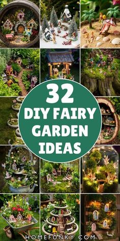 Outside Craft Ideas, Moss Fairy Garden, Fair Houses Diy, Bird Bath Fairy Garden Ideas, Gnome Garden Ideas Diy Fairy Village, Gnome Village Ideas, How To Make A Fairy Garden, Fairy Garden Crafts Diy, Fairy House Diy Natural Materials