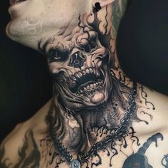 Fantastical Neck Tattoos For Men Tattoo Outlines Rising Phoenix Tattoo Men, Whole Back Tattoos Men, Full Stomach Tattoos Men, Full Body Tattoo Man, Chest And Neck Tattoo, Attractive Tattoos Men, Men’s Neck Tattoos, Throat Tattoo Men