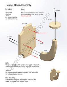 the diagram shows how to make a wooden rack assembly