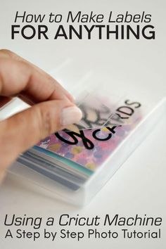 a hand holding a mouse over a stack of cards with the words how to make labels for anything