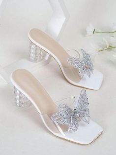 #viralimage# Butterfly Heels, Glass Heels, Butterfly Shoes, Transparent Heels, Fashion Shoes Heels, Shoes Outfit Fashion, Chic Heels