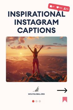 A graphic with text "Inspirational Instagram Captions" featuring a person with raised arms on a mountain at sunrise.
Motivational checklist with encouraging phrases and a button prompting to get more.
A promotional image inviting to join an Instagram engagement pod with a happy woman using a laptop. Inspirational Captions, Internet Fame, Instagram Games, Chasing Dreams, Good Attitude, Wow Factor, Instagram Captions, Finding Joy, Thought Provoking