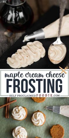 the recipe for maple cream cheese frosting is shown