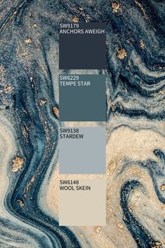 Blue Green Silver Color Palette, Blue And Silver Color Scheme, Grey And Blue Color Scheme, Blue Gold Silver Color Palette, White Blue Gold Color Palette, Blue Hues Colour Palettes, Denim Blue Color Palette, Colors That Go With Gold, Blue Grey Palette