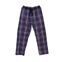 Boxercraft Classic Flannel Pajama Sleep Pants With Side Pockets And Draw String Waist. Woman's Large Purple Plaid. Longer Length. 30"X32". Lightweight Soft Fabric. Can Be Worn Year Round. New Unworn Item Missing Retail Tags. Dr-411 Cotton Plaid Sleepwear For Lounging, Plaid Cotton Sleepwear For Lounging, Relaxed Fit Cotton Pants For Sleepover, Purple Cotton Sleepwear For Pajama Party, Cotton Full-length Relaxed Fit Sleepwear, Plaid Long Pants Sleepwear For Sleepover, Casual Purple Pants For Pajama Party, Plaid Sleepwear Pants For Pajama Party, Plaid Sleepwear With Relaxed Fit Long Pants