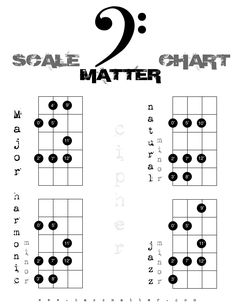 the two major guitar chords for scale 2, which are highlighted in black and white