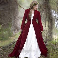 Wedding Cloak, Medieval Wedding, Beautiful Beach Wedding, Wedding Jacket, Bridal Wrap, Bridal Cape, Red Coat, Long Red