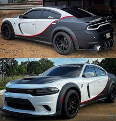 two side by side pictures of the same car in different colors and sizes, one is black