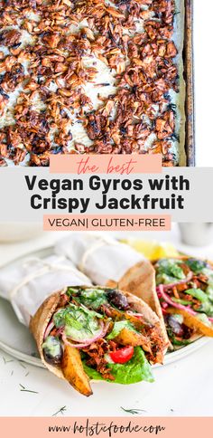 vegan gyros with crispy jackfruit are an easy and delicious appetizer