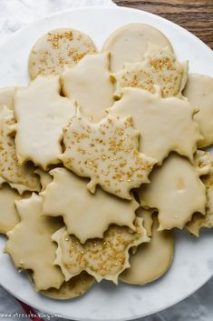 some cookies that are on a white plate