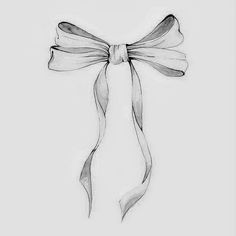 a black and white drawing of a bow on a gray background greeting card by person