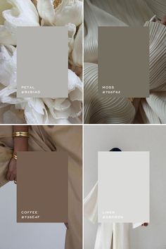 color palette inspiration, brand board colors, color palette ideas, branding color palette, brand identity colors, branding color inspiration Neutral Color Scheme Wedding, Black White Taupe Wedding, Aesthetic Colour Palette, Aesthetic Colour, 포트폴리오 레이아웃, Material Selection, Neutral Aesthetic