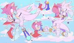 sonic and friends are flying through the sky